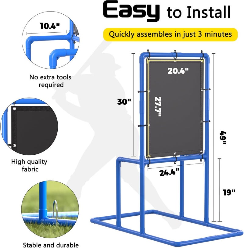 Olpchee Baseball Strike Zone Target for Plastic Balls Compatible with Wiffle Ball and Blitzball Pitching Training Strike Zone Target Set Up and Assemble Easily - Image 4